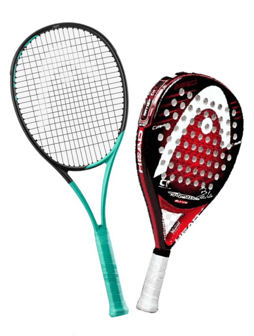 raqueta de tenis y pala de padel de la marca head